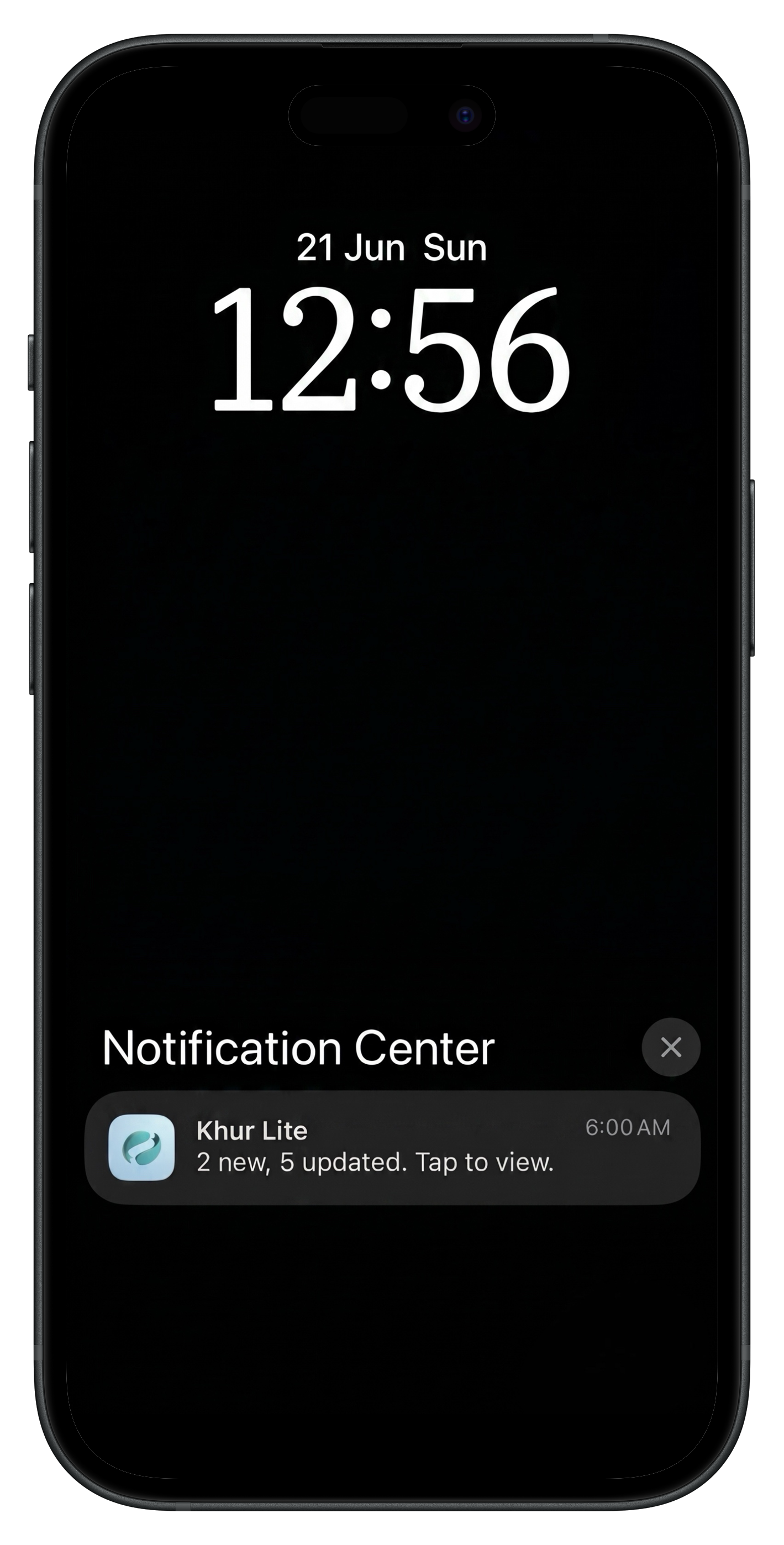 Khur Lite morning alert on lock screen