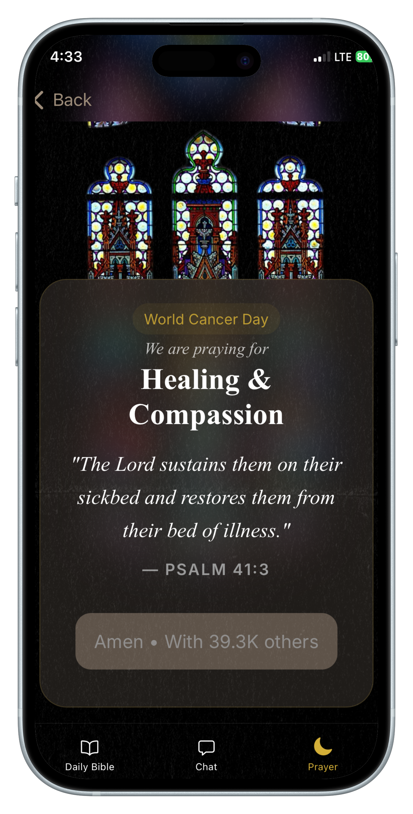 Vitrai prayer screen